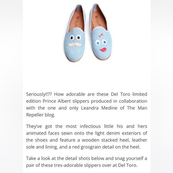 Man Repeller x Del Toro Goofy Face Slippers Denim Loafer Size 6 - Picture 13 of 13